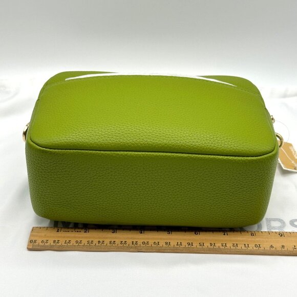 Michael Kors Bryant Med Leather Double Zip Chain Camera Crossbody Meadow Green - Picture 9 of 16